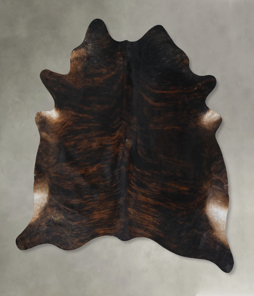 Dark Brindle XX-Large Brazilian Cowhide Rug 8'0"H x 6'11"W #B17819 by Hudson Hides