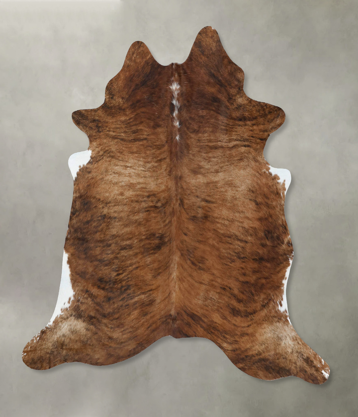 Medium Brindle X-Large Brazilian Cowhide Rug 7'0"H x 6'8"W #B17821 by Hudson Hides