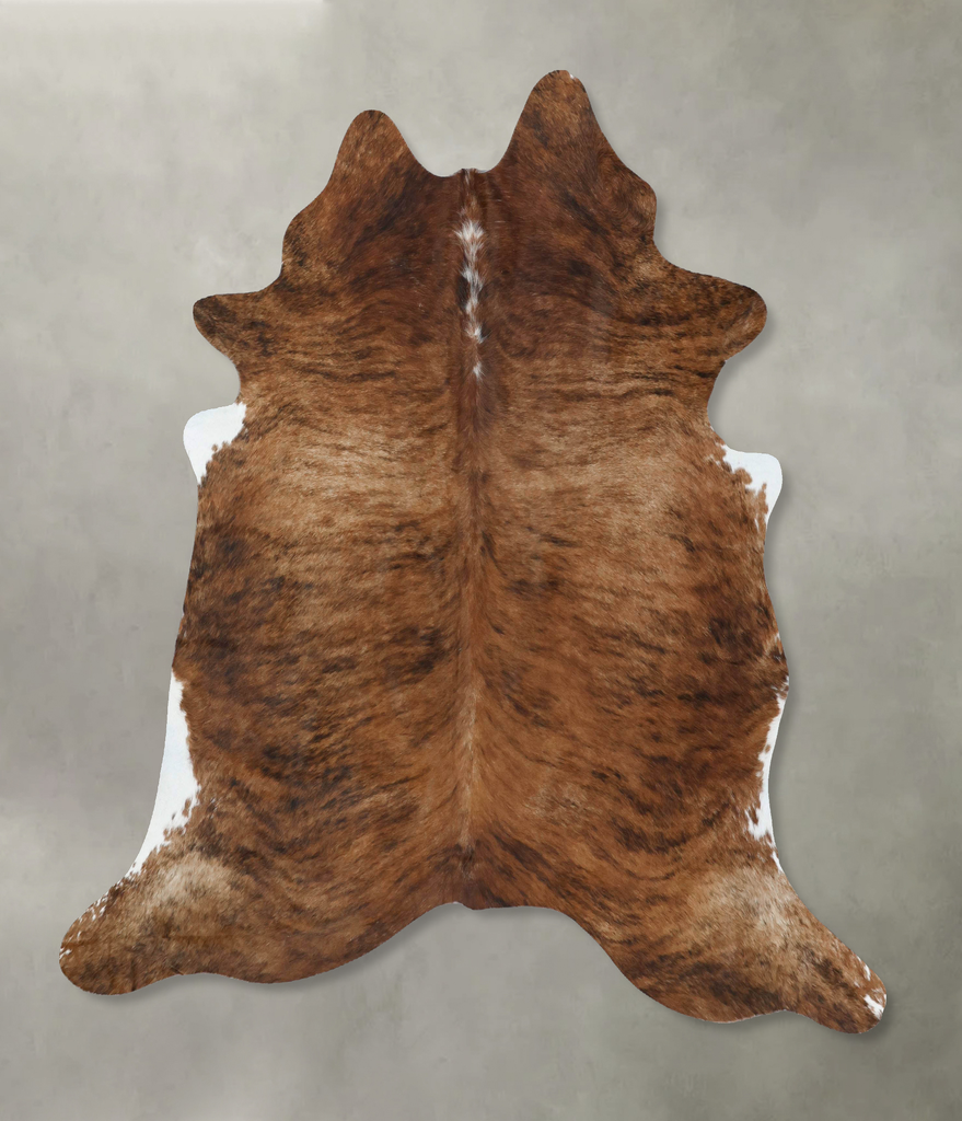 Medium Brindle X-Large Brazilian Cowhide Rug 7'0"H x 6'8"W #B17821 by Hudson Hides