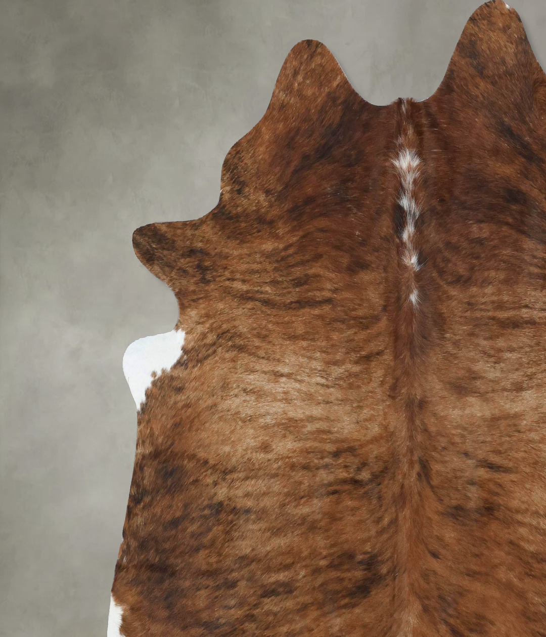 Medium Brindle X-Large Brazilian Cowhide Rug 7'0"H x 6'8"W #B17821 by 