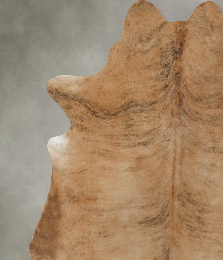 Medium Brindle X-Large Brazilian Cowhide Rug 7'3"H x 6'4"W #B17823 by Hudson Hides