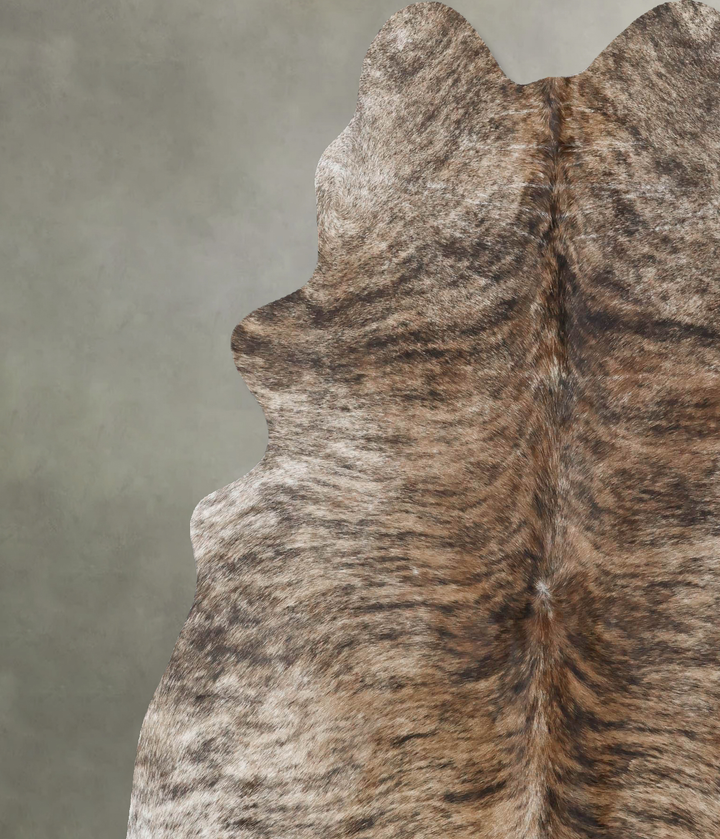 Light Brindle X-Large Brazilian Cowhide Rug 7'4"H x 6'0"W #B17825 by Hudson Hides