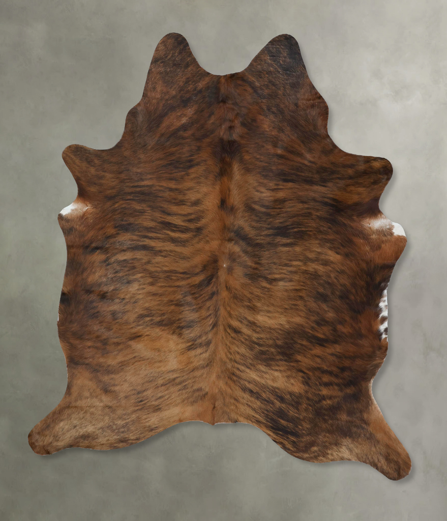 Medium Brindle X-Large Brazilian Cowhide Rug 7'6"H x 5'10"W #B17829 by Hudson Hides