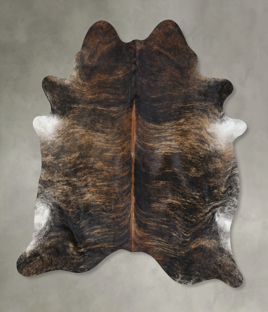 Dark Brindle XX-Large Brazilian Cowhide Rug 8'1"H x 6'9"W #B17833 by Hudson Hides