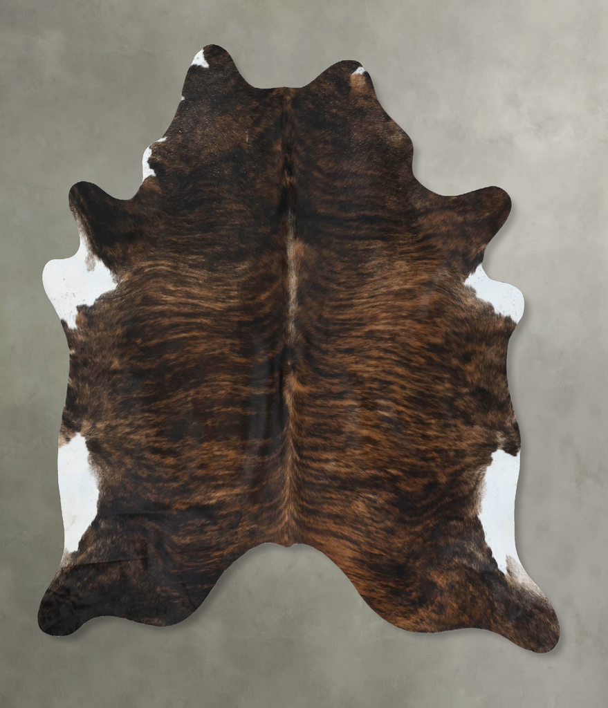 Dark Brindle XX-Large Brazilian Cowhide Rug 7'7"H x 6'10"W #B17835 by Hudson Hides