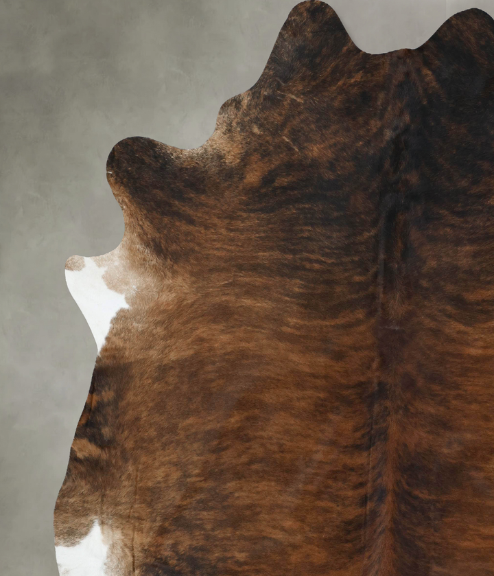Dark Brindle XX-Large Brazilian Cowhide Rug 8'10"H x 7'11"W #B17837 by Hudson Hides