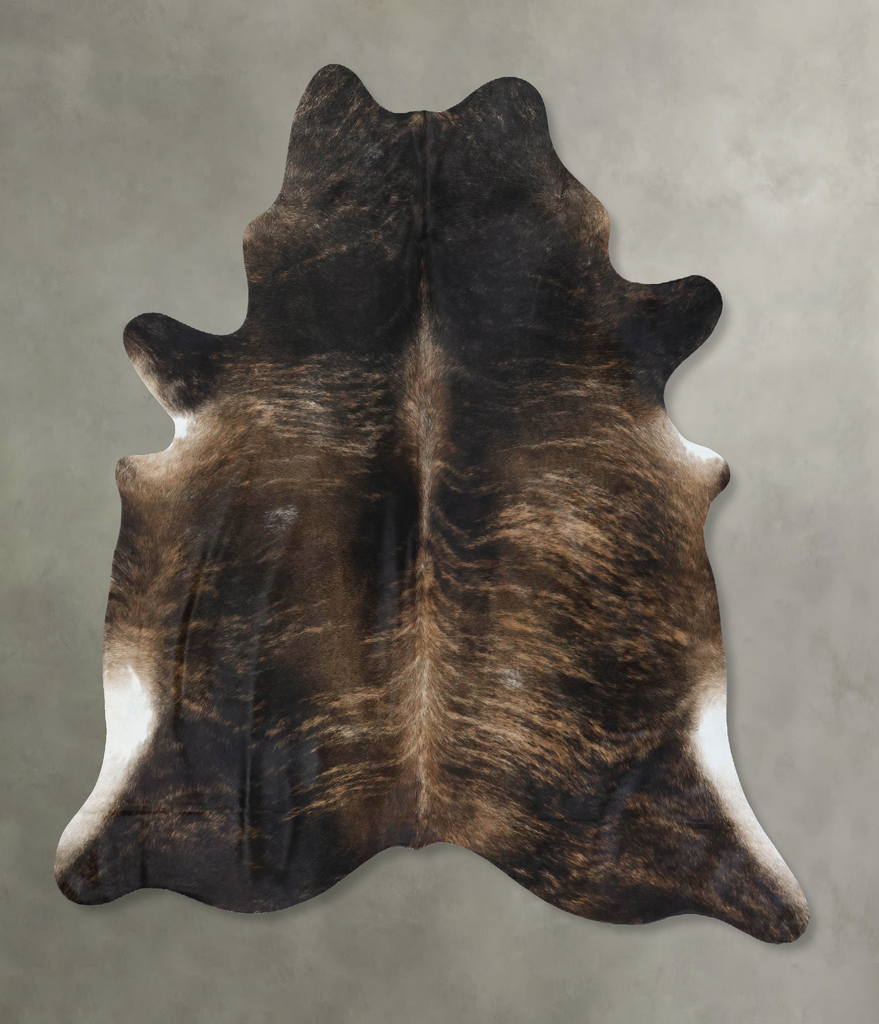 Dark Brindle X-Large Brazilian Cowhide Rug 7'6"H x 6'7"W #B17838 by Hudson Hides