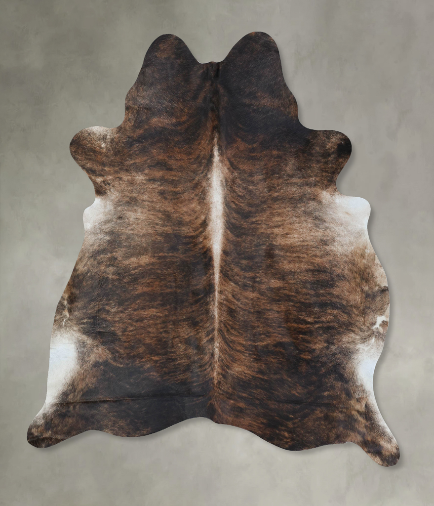 Dark Brindle X-Large Brazilian Cowhide Rug 7'3"H x 6'6"W #B17842 by Hudson Hides