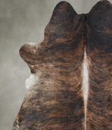 Dark Brindle X-Large Brazilian Cowhide Rug 7'3"H x 6'6"W #B17842 by Hudson Hides