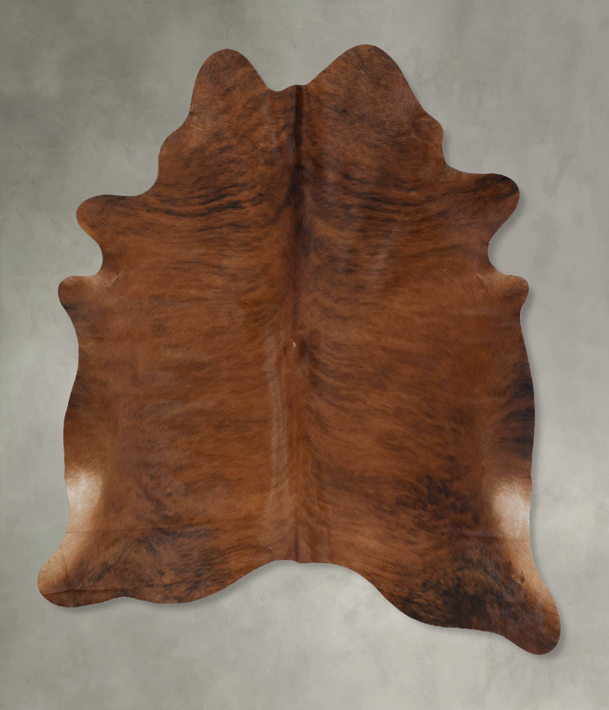 Medium Brindle X-Large Brazilian Cowhide Rug 7'1"H x 5'10"W #B17845 by Hudson Hides