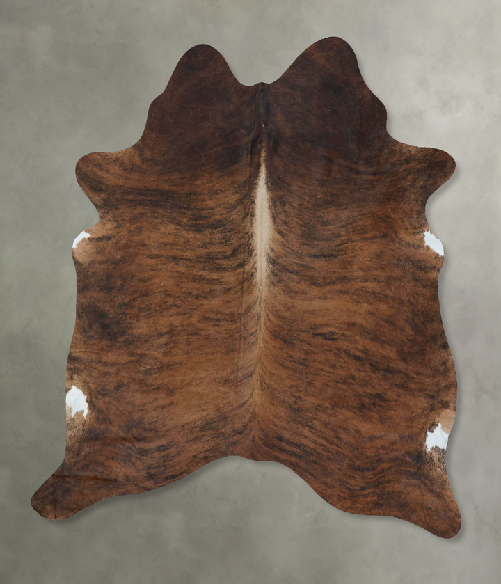 Medium Brindle X-Large Brazilian Cowhide Rug 7'5"H x 5'10"W #B17848 by Hudson Hides