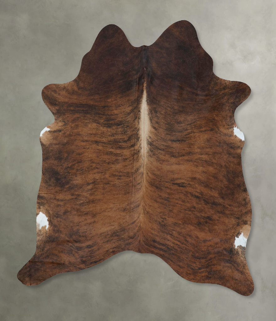 Medium Brindle X-Large Brazilian Cowhide Rug 7'5"H x 5'10"W #B17848 by Hudson Hides