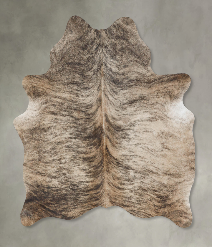 Light Brindle Large Brazilian Cowhide Rug 6'4"H x 5'1"W #B17849 by Hudson Hides