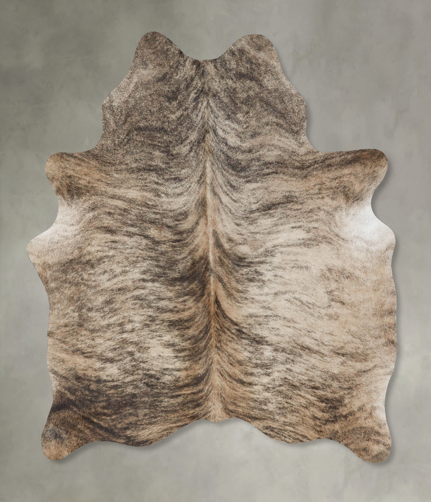 Light Brindle Large Brazilian Cowhide Rug 6'4"H x 5'1"W #B17849 by Hudson Hides