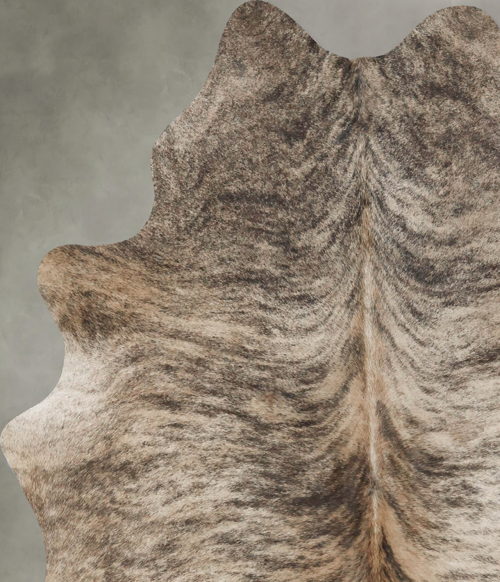Light Brindle Large Brazilian Cowhide Rug 6'4"H x 5'1"W #B17849 by Hudson Hides