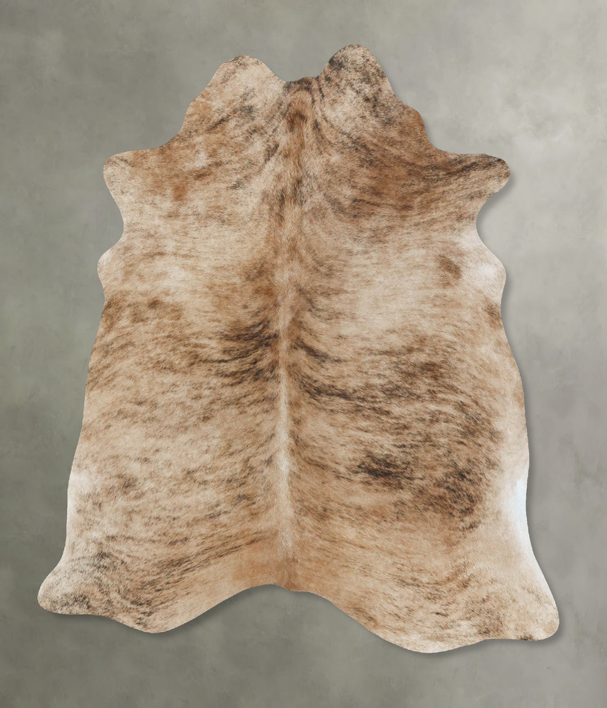 Light Brindle Large Brazilian Cowhide Rug 6'4"H x 5'0"W #B17850 by Hudson Hides