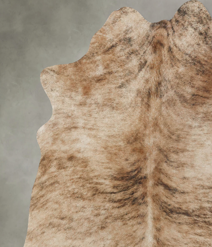 Light Brindle Large Brazilian Cowhide Rug 6'4"H x 5'0"W #B17850 by Hudson Hides