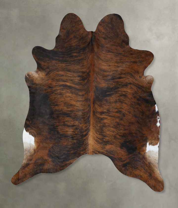 Dark Brindle Large Brazilian Cowhide Rug 6'9"H x 5'10"W #B17853 by Hudson Hides
