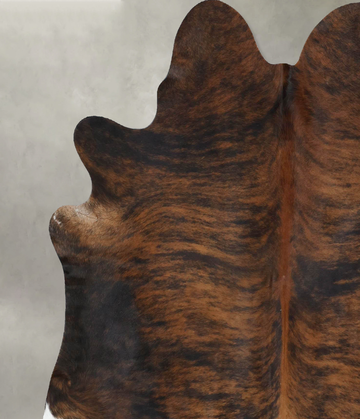 Dark Brindle Large Brazilian Cowhide Rug 6'9"H x 5'10"W #B17853 by Hudson Hides