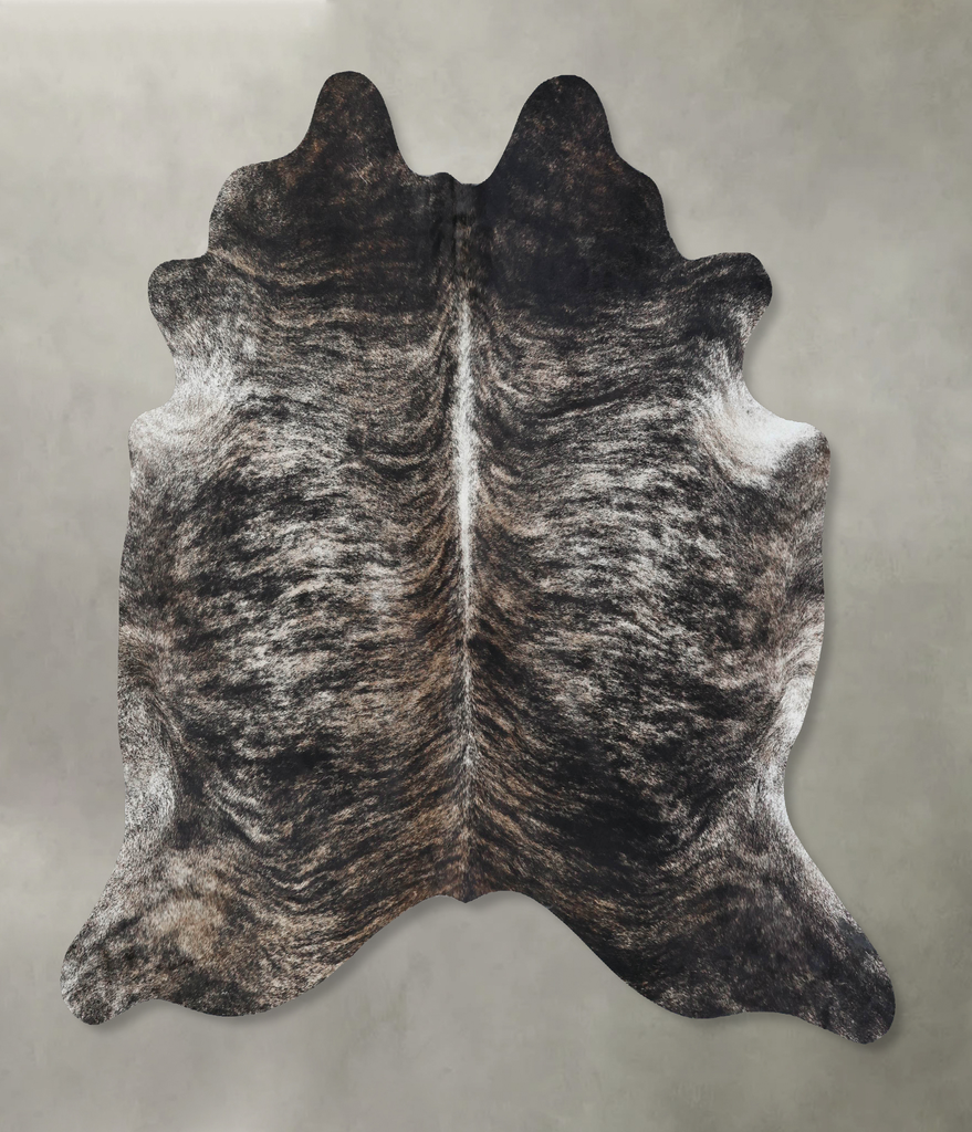 Grey Brindle X-Large Brazilian Cowhide Rug 6'11"H x 7'2"W #B17855 by Hudson Hides