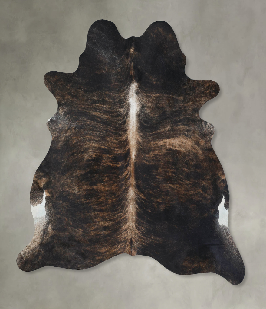 Dark Brindle XX-Large Brazilian Cowhide Rug 7'8"H x 6'10"W #B17859 by Hudson Hides