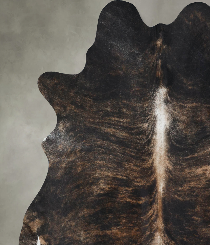 Dark Brindle XX-Large Brazilian Cowhide Rug 7'8"H x 6'10"W #B17859 by Hudson Hides