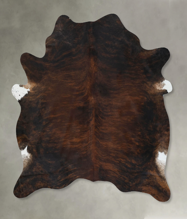 Dark Brindle X-Large Brazilian Cowhide Rug 7'1"H x 5'10"W #B17860 by Hudson Hides