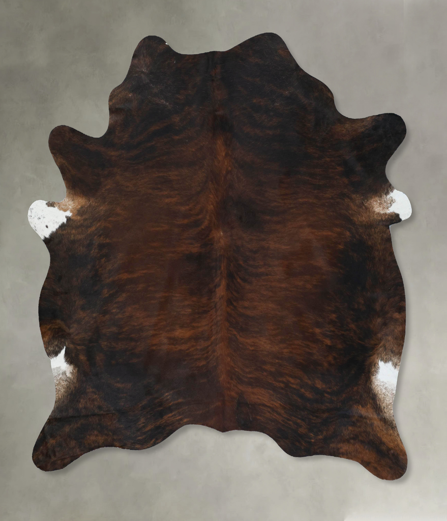 Dark Brindle X-Large Brazilian Cowhide Rug 7'1"H x 5'10"W #B17860 by Hudson Hides