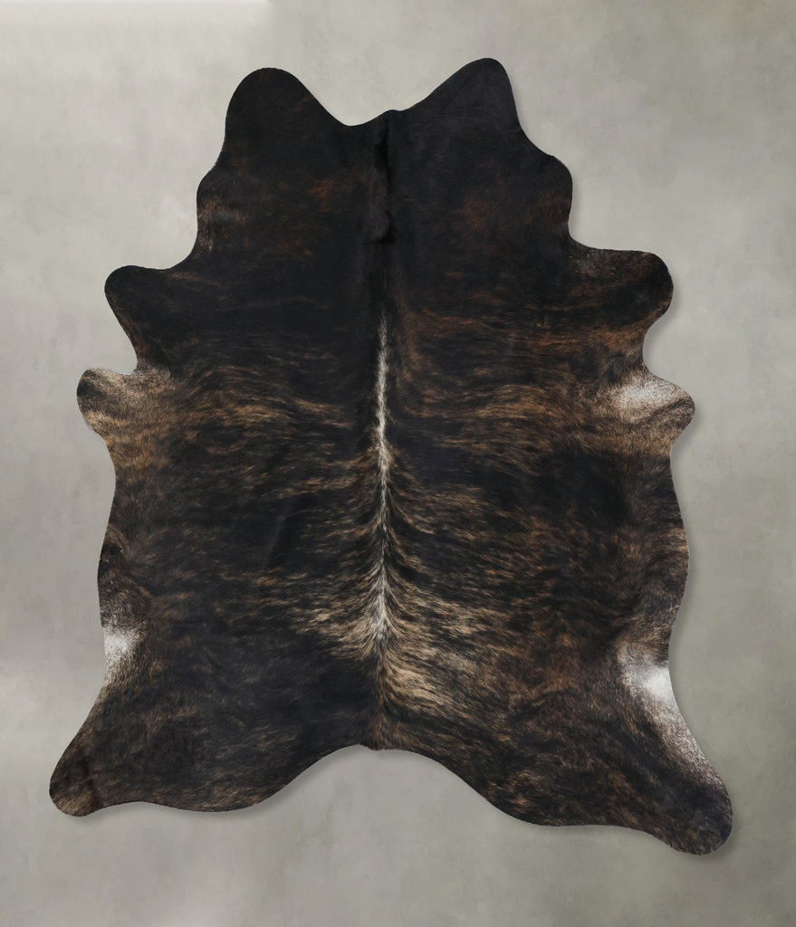 Dark Brindle X-Large Brazilian Cowhide Rug 7'8"H x 6'2"W #B17861 by Hudson Hides