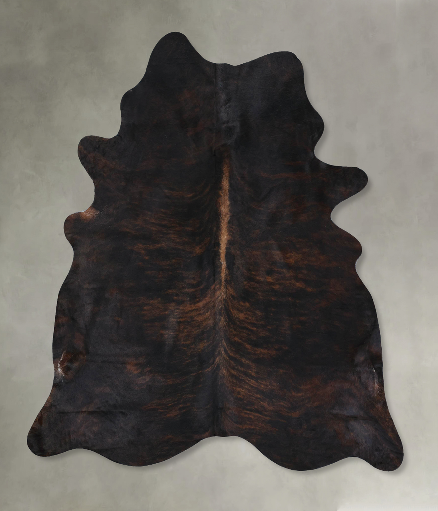 Dark Brindle X-Large Brazilian Cowhide Rug 7'6"H x 6'3"W #B17863 by Hudson Hides