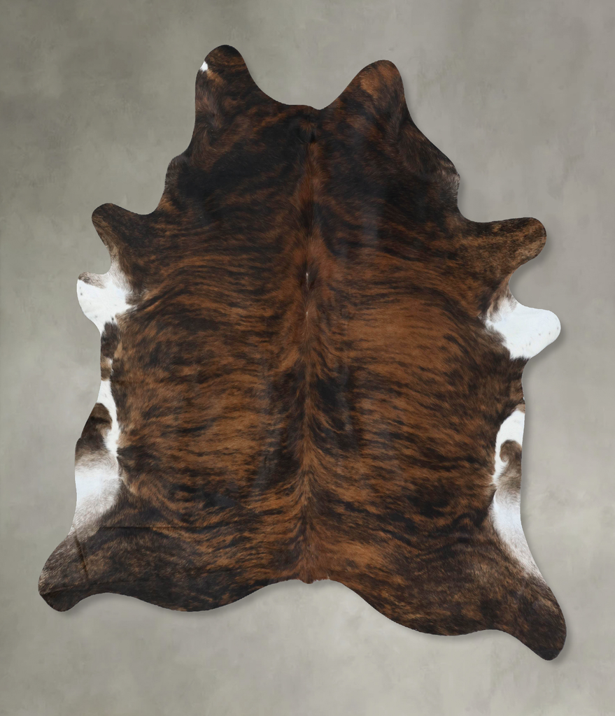 Dark Brindle X-Large Brazilian Cowhide Rug 7'6"H x 6'8"W #B17865 by Hudson Hides