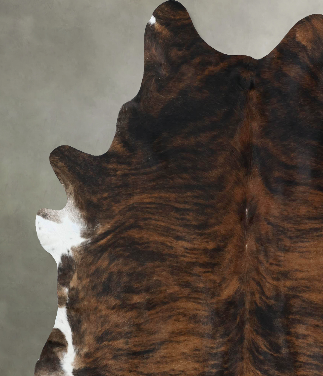 Dark Brindle X-Large Brazilian Cowhide Rug 7'6"H x 6'8"W #B17865 by Hu