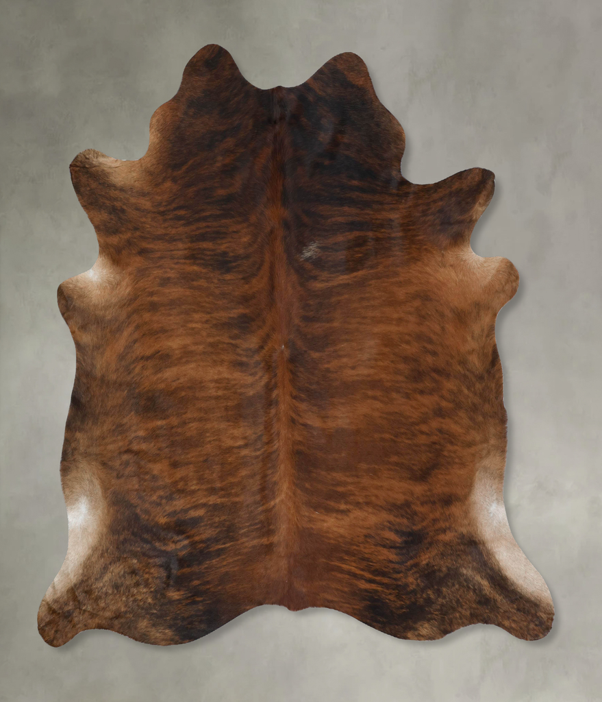 Dark Brindle X-Large Brazilian Cowhide Rug 7'3"H x 6'6"W #B17874 by Hudson Hides