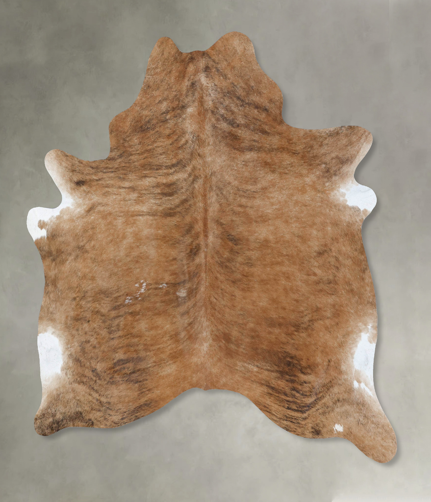 Medium Brindle X-Large Brazilian Cowhide Rug 7'6"H x 6'1"W #B17878 by Hudson Hides