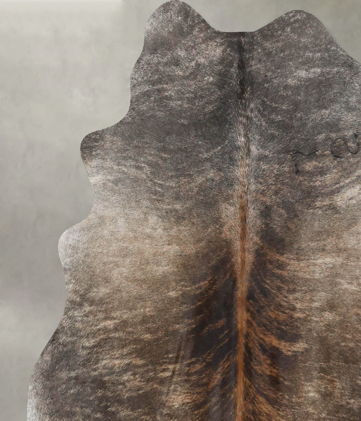 Light Brindle Large Brazilian Cowhide Rug 5'10"H x 5'9"W #B17881 by Hudson Hides
