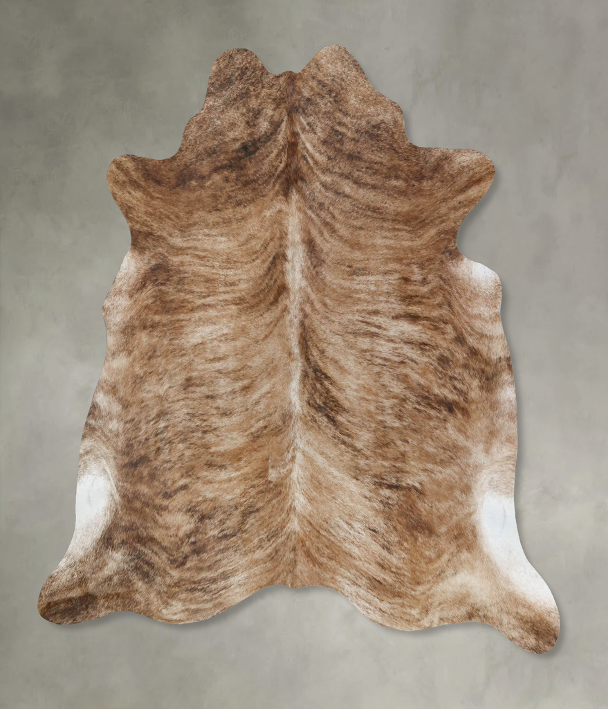 Light Brindle X-Large Brazilian Cowhide Rug 6'9"H x 6'6"W #B17882 by Hudson Hides