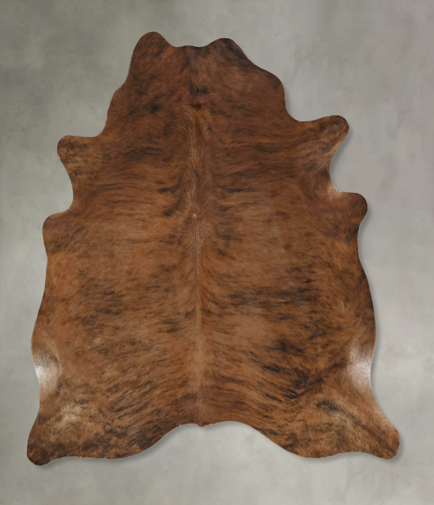 Medium Brindle Large Brazilian Cowhide Rug 6'6"H x 5'10"W #B17885 by Hudson Hides