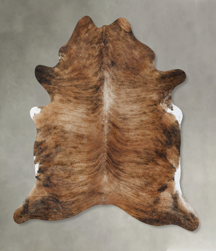 Medium Brindle X-Large Brazilian Cowhide Rug 7'5"H x 6'3"W #B17886 by Hudson Hides