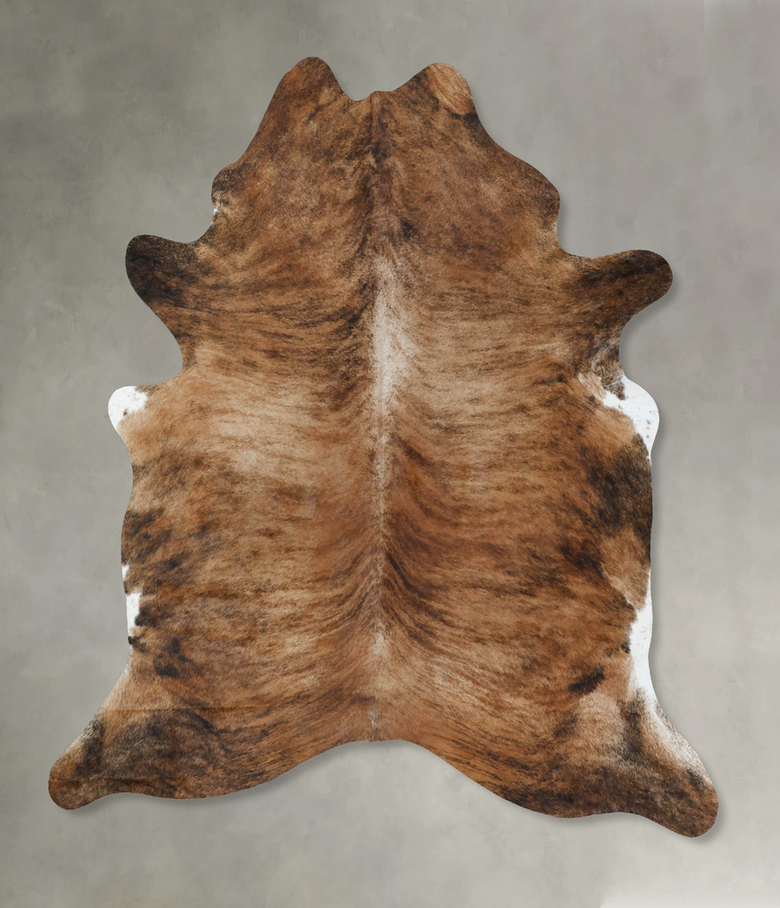 Medium Brindle X-Large Brazilian Cowhide Rug 7'5"H x 6'3"W #B17886 by Hudson Hides