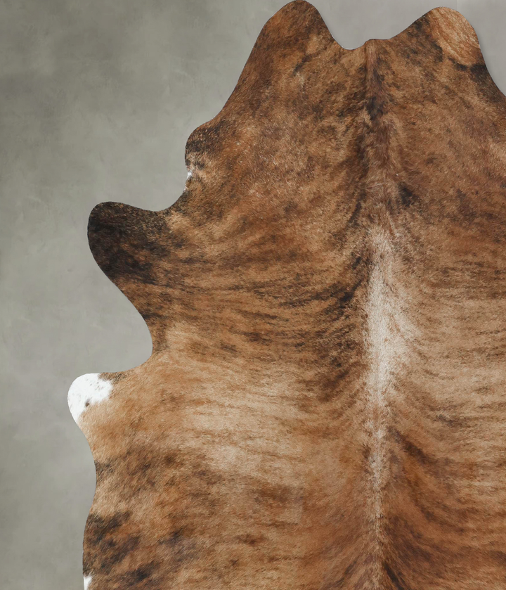 Medium Brindle X-Large Brazilian Cowhide Rug 7'5"H x 6'3"W #B17886 by Hudson Hides