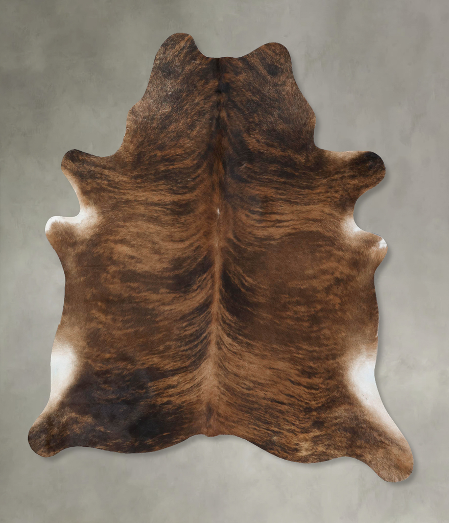 Medium Brindle X-Large Brazilian Cowhide Rug 7'8"H x 6'1"W #B17887 by Hudson Hides