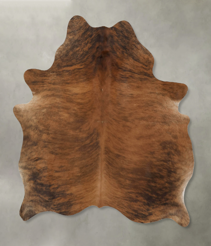 Medium Brindle Large Brazilian Cowhide Rug 6'8"H x 5'6"W #B17888 by Hudson Hides