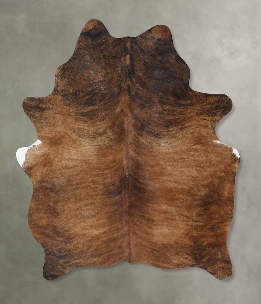 Medium Brindle X-Large Brazilian Cowhide Rug 7'2"H x 5'9"W #B17889 by Hudson Hides