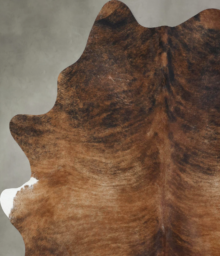 Medium Brindle X-Large Brazilian Cowhide Rug 7'2"H x 5'9"W #B17889 by Hudson Hides