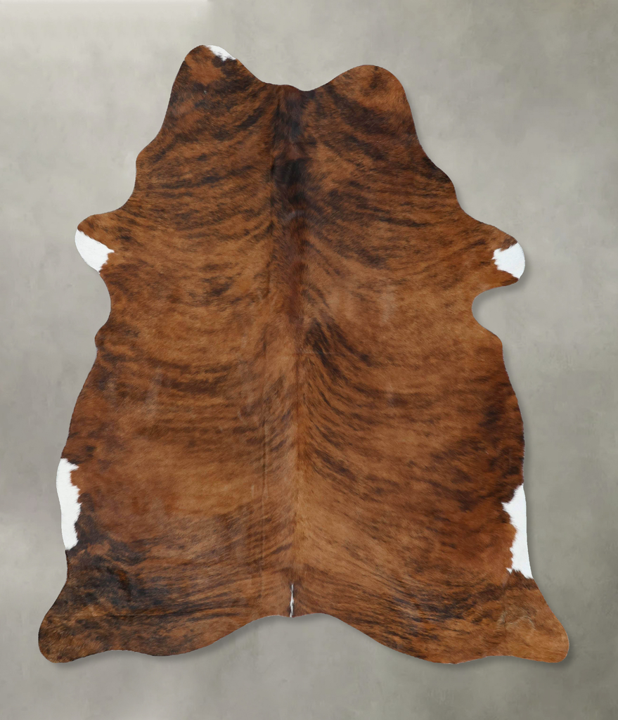 Medium Brindle X-Large Brazilian Cowhide Rug 7'4"H x 5'11"W #B17892 by Hudson Hides
