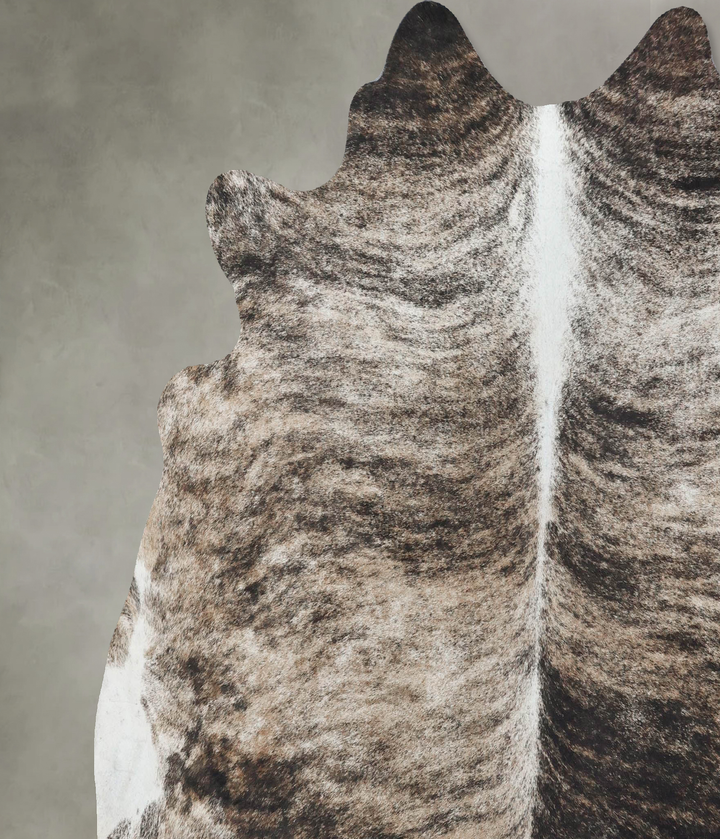 Grey Brindle X-Large Brazilian Cowhide Rug 6'9"H x 6'11"W #B17894 by Hudson Hides