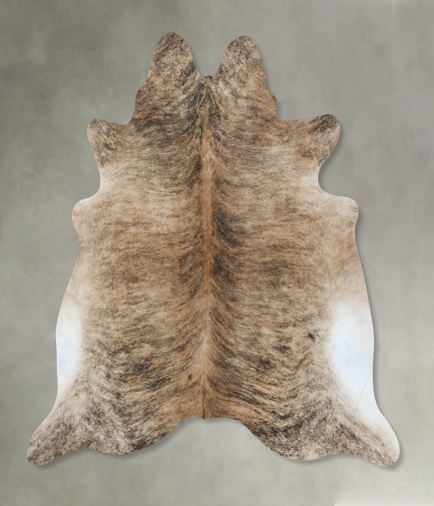 Light Brindle Large Brazilian Cowhide Rug 6'2"H x 6'4"W #B17897 by Hudson Hides