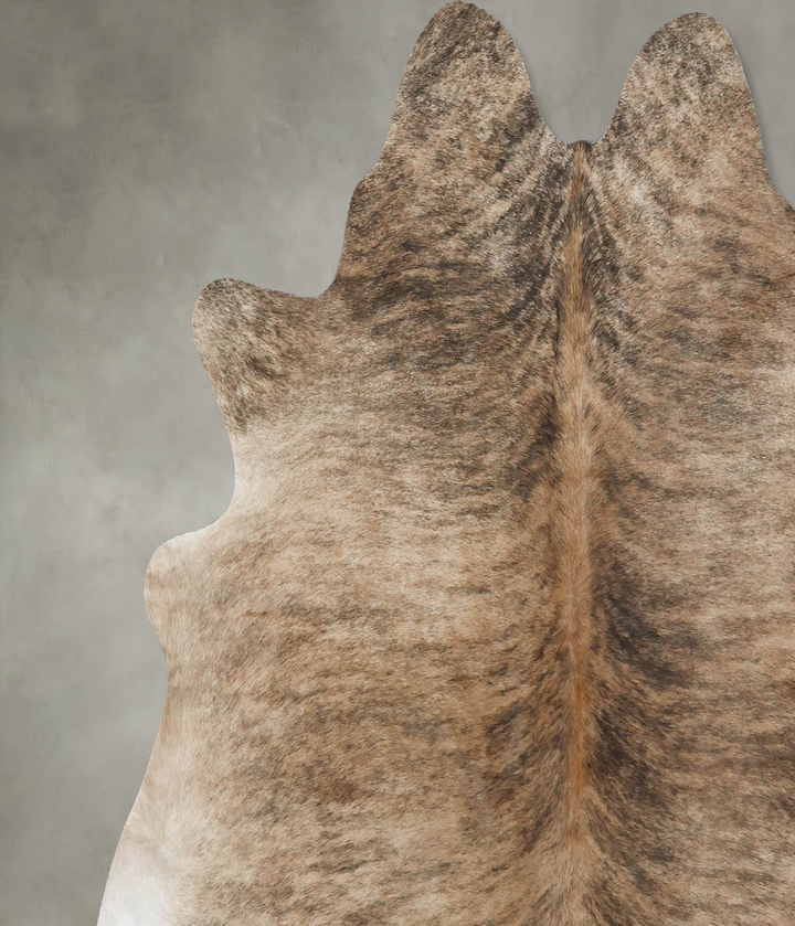 Light Brindle Large Brazilian Cowhide Rug 6'2"H x 6'4"W #B17897 by Hudson Hides