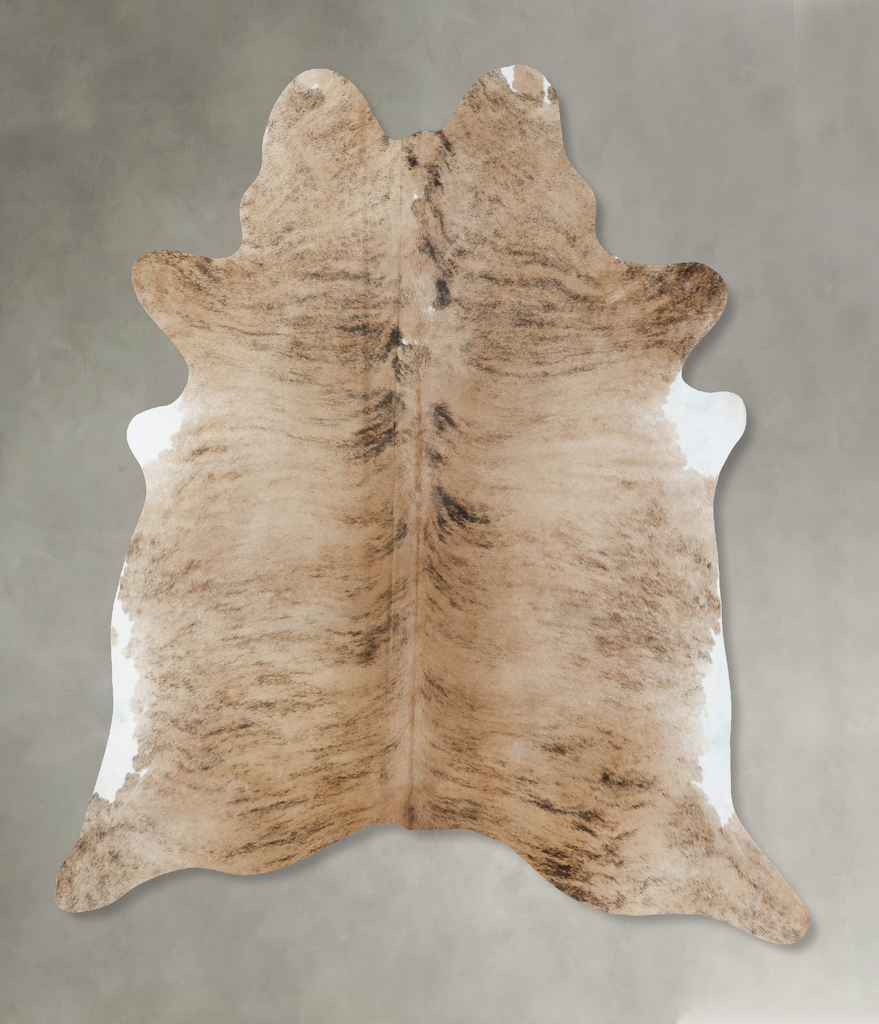 Light Brindle X-Large Brazilian Cowhide Rug 7'3"H x 6'4"W #B17900 by Hudson Hides
