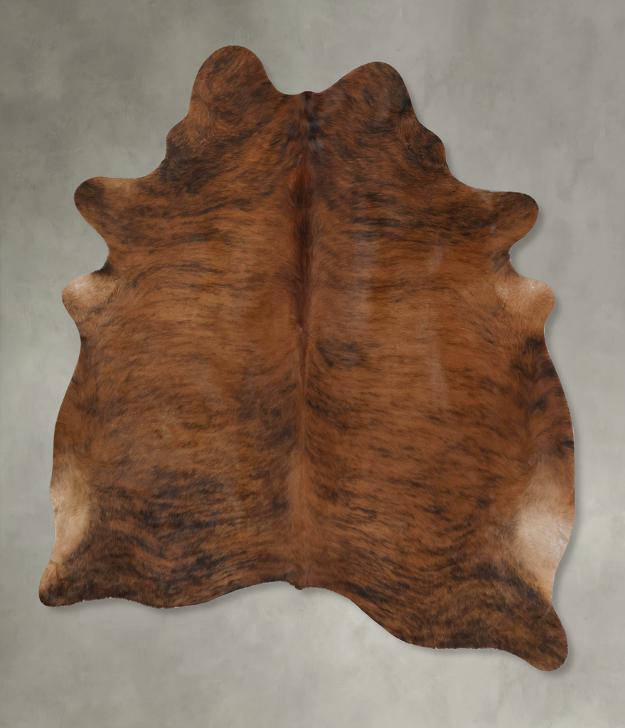 Medium Brindle X-Large Brazilian Cowhide Rug 7'2"H x 5'9"W #B17903 by Hudson Hides
